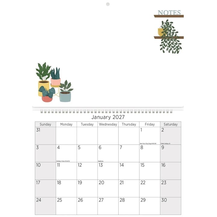 Plants Memo Calendar 2027