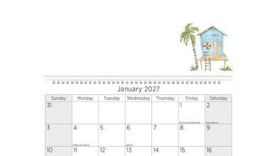 Seaside Memo Calendar 2027