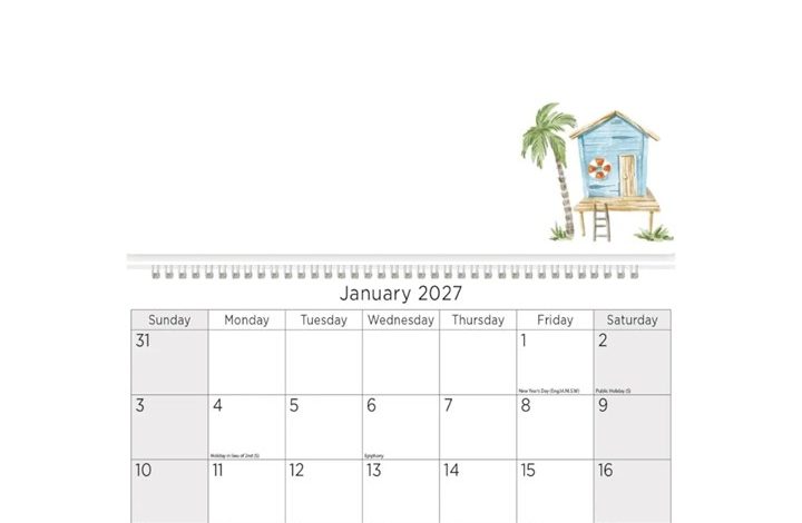 Seaside Memo Calendar 2027