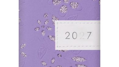 Purple Glitter Floral Sparkles A7 Diary 2027