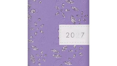 Purple Glitter Floral Sparkles Slim Diary 2027