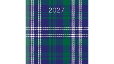 Blue Tartan Slim Diary 2027