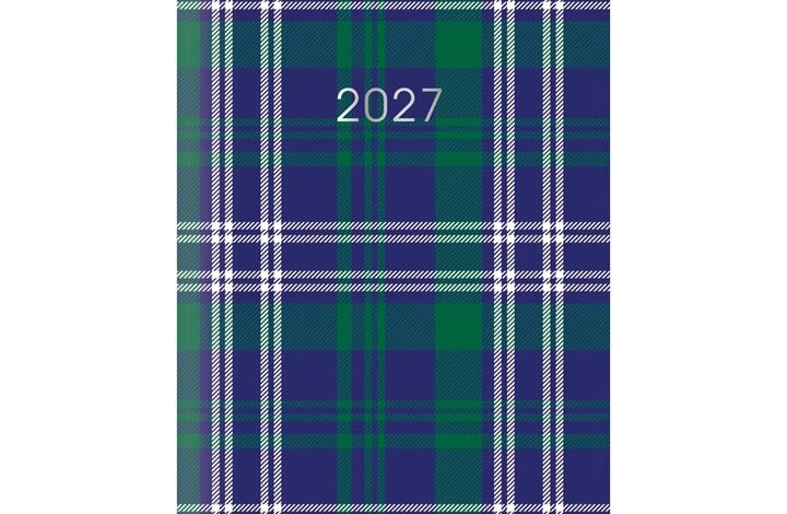 Blue Tartan Slim Diary 2027