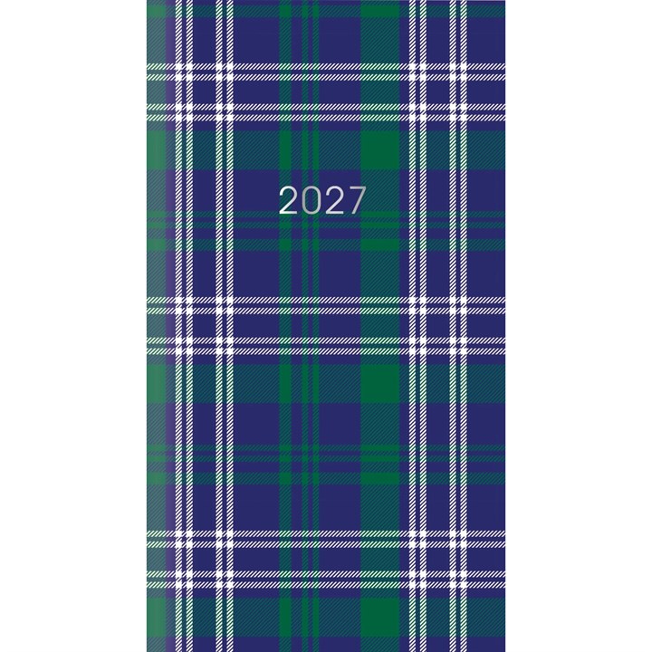 Blue Tartan Slim Diary 2027