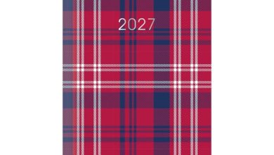 Red Tartan Slim Diary 2027