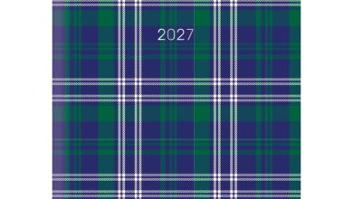 Blue Tartan Print A5 Diary 2027