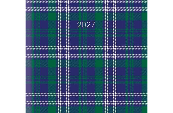 Blue Tartan Print A5 Diary 2027