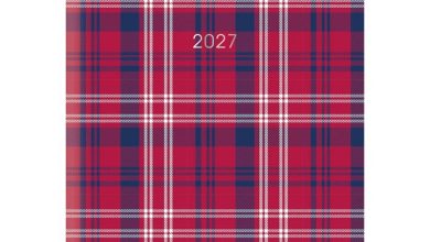 Red Tartan Print A5 Diary 2027