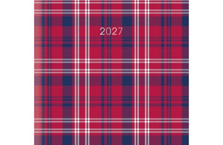 Red Tartan Print A5 Diary 2027