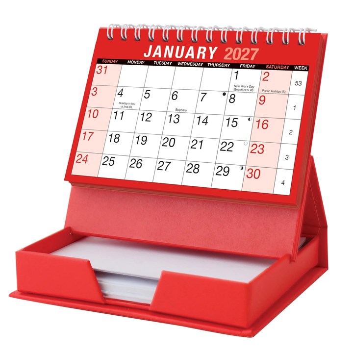 Desktop Calendar With Memo Pad 2027