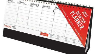 Basic Week To View Easel Desk Calendar 2027