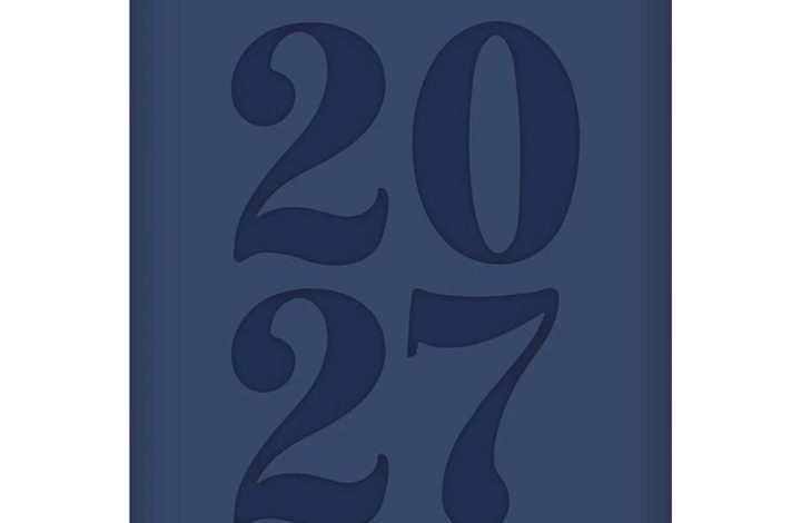 Blue Embossed A7 Diary 2027