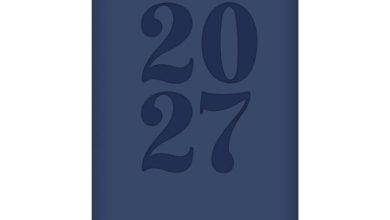 Blue Embossed Slim Diary 2027