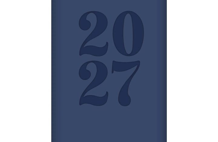 Blue Embossed Slim Diary 2027