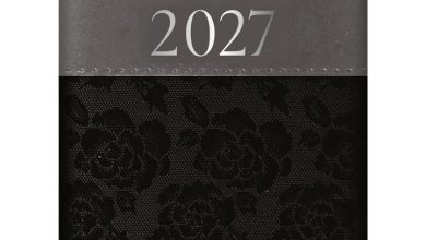 Black Embroidered Roses A7 Diary 2027