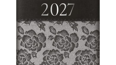 Grey Embroidered Roses A7 Diary 2027