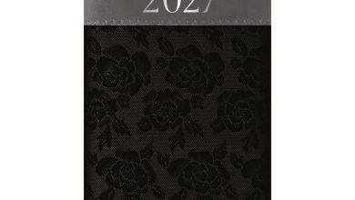 Black Embroidered Roses Slim Diary 2027