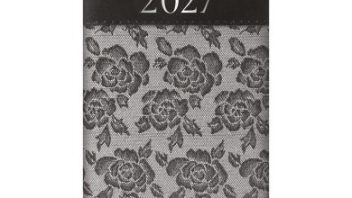 Grey Embroidered Roses Slim Diary 2027