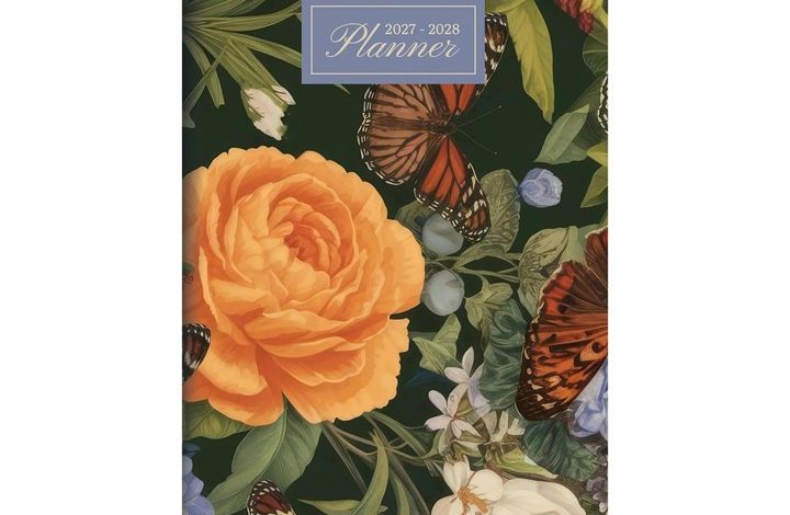 Vintage Blooms Monthly Slim Diary 2027 - 2028