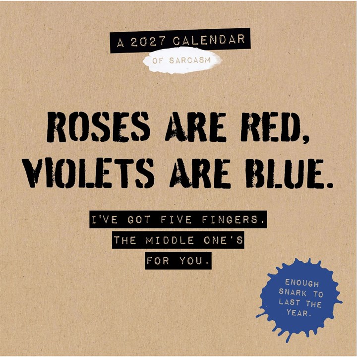 Daily Sarcasm, Roses Are Red Calendar 2027