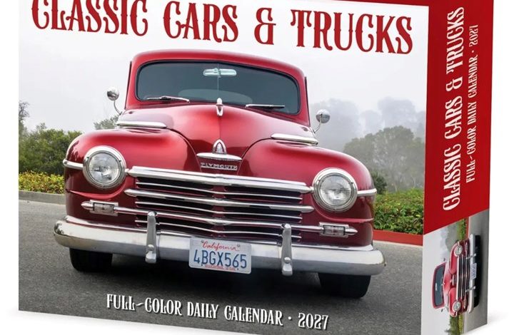 Classic Cars & Trucks Desk Calendar 2027