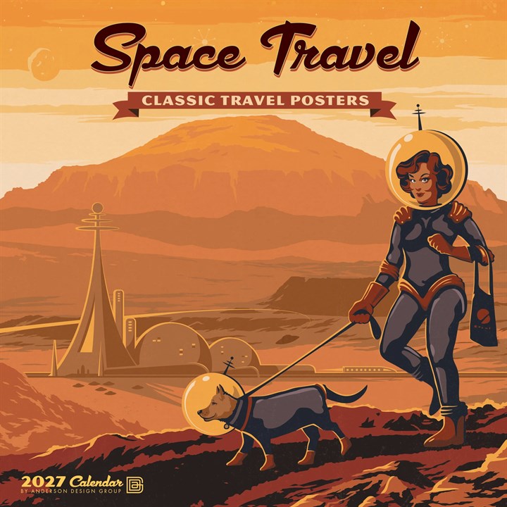 Space Travel, Classic Illustrated Posters Calendar 2027