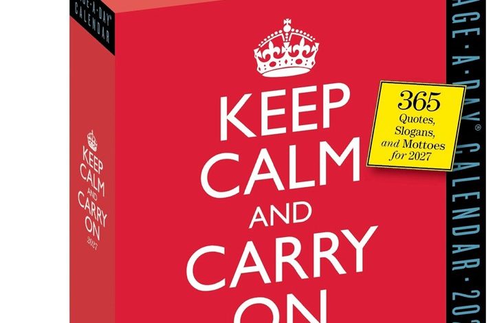 Keep Calm And Carry On Desk Calendar 2027