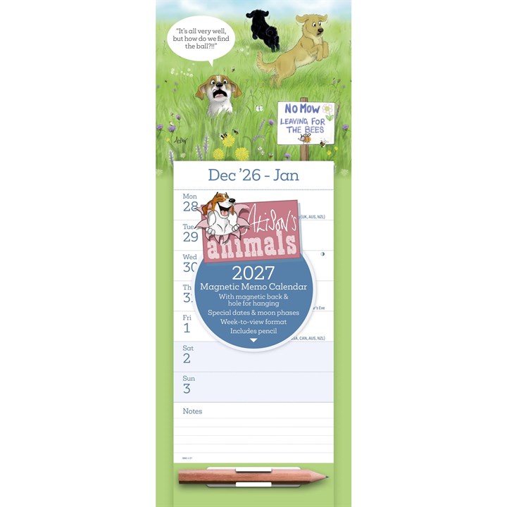 Alison’s Animals Magnetic Calendar 2027