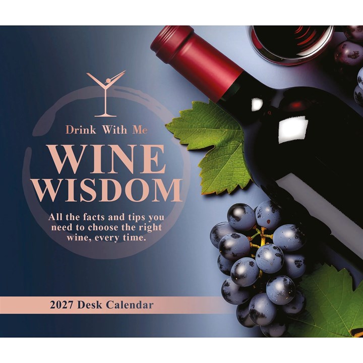 Drink With Me, Wine Wisdom Desk Calendar 2027
