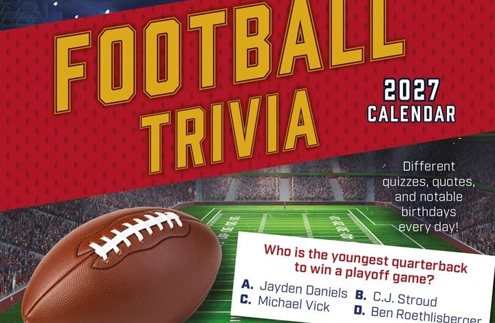 American Football Trivia Desk Calendar 2027