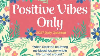 Positive Vibes Only Desk Calendar 2027
