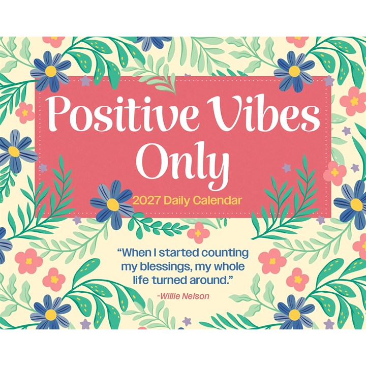 Positive Vibes Only Desk Calendar 2027