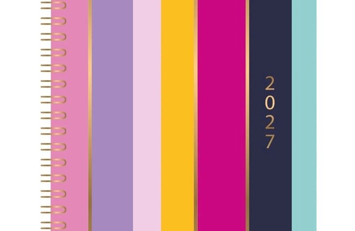 Bright Vertical Stripes Day To View A5 Diary 2027