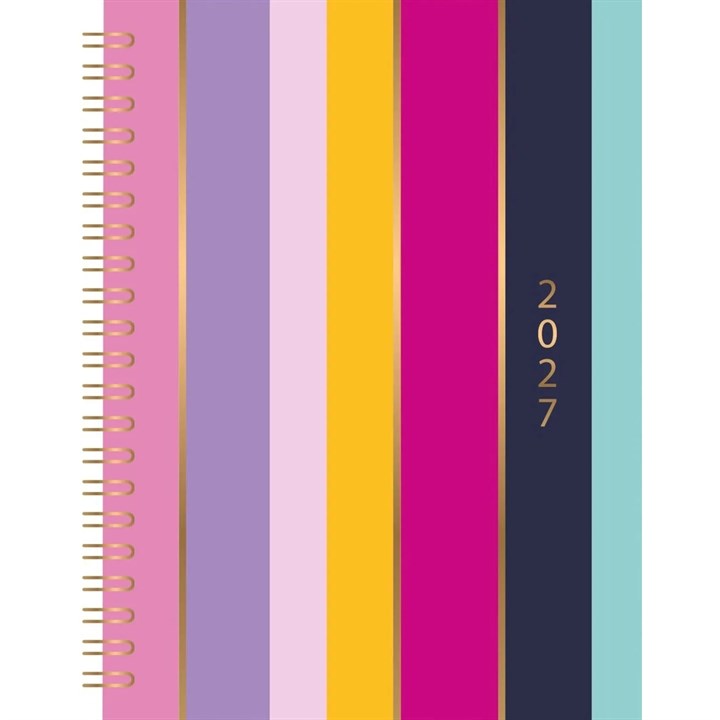 Bright Vertical Stripes Day To View A5 Diary 2027