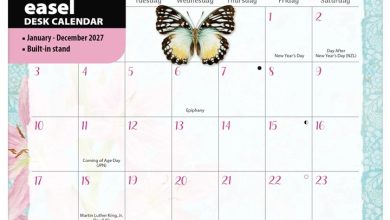 Butterflies Easel Desk Calendar 2027