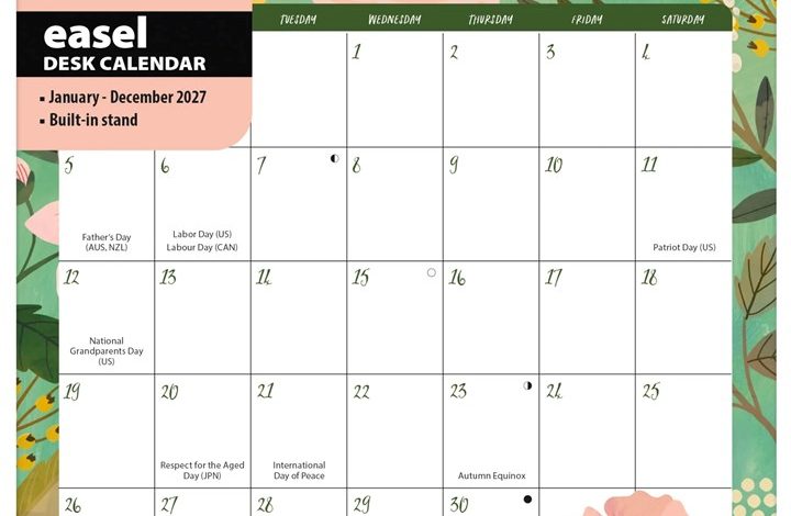 Shine Within Easel Desk Calendar 2027