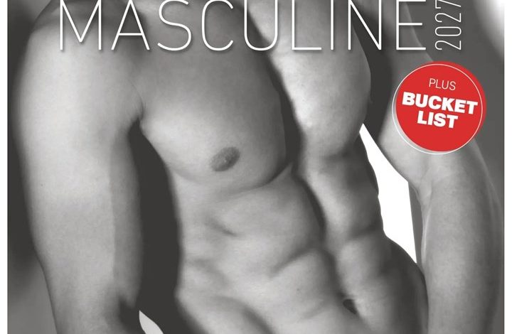 Masculine Black & White Calendar 2027