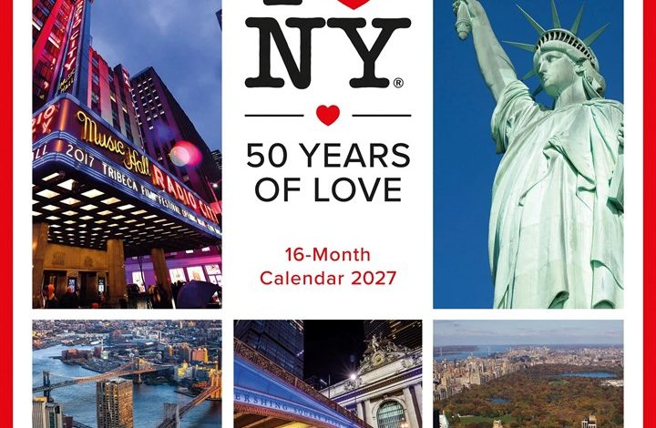 I Love NY City Colour Calendar 2027