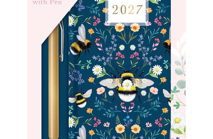 Bee Gift Set with Pen Slim Diary 2027