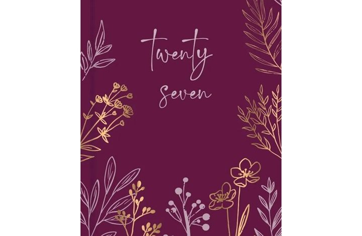 Maroon Floral Meadow Slim Diary 2027