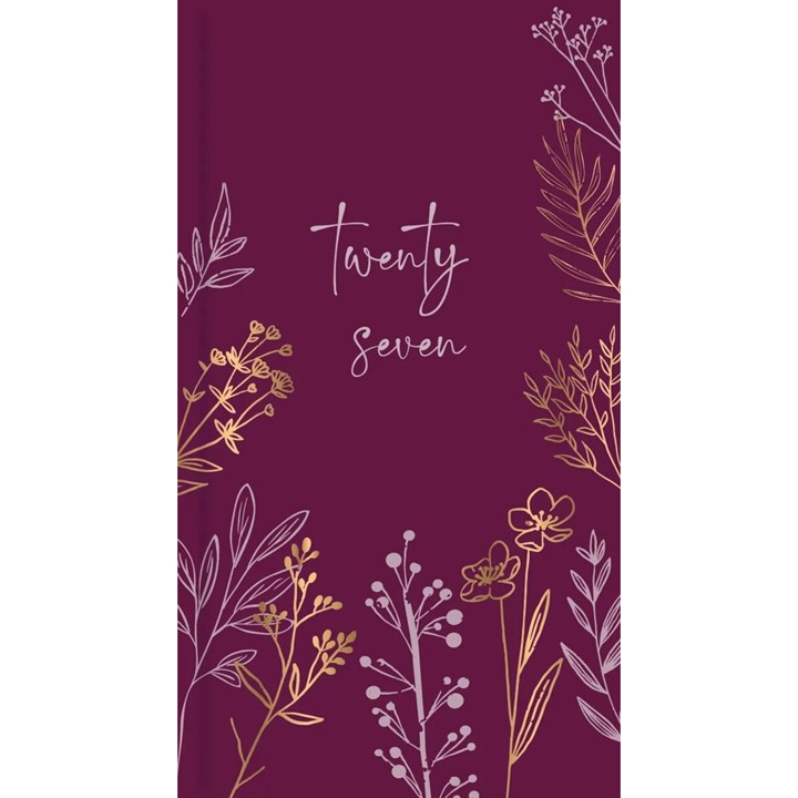 Maroon Floral Meadow Slim Diary 2027