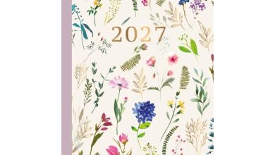 White Floral Meadow Slim Diary 2027