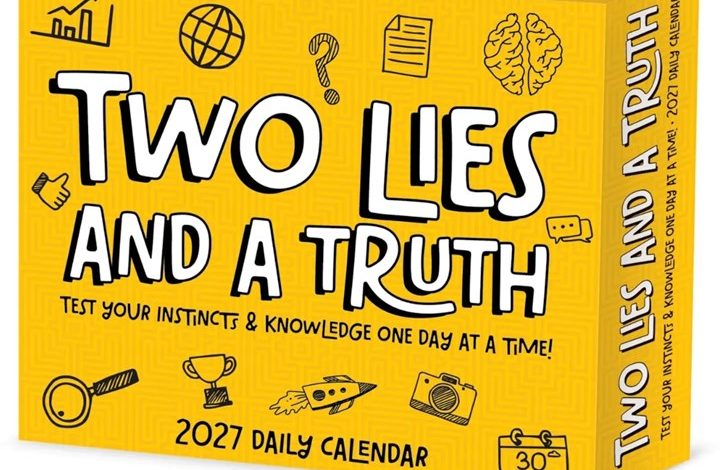 Two Lies and a Truth Desk Calendar 2027