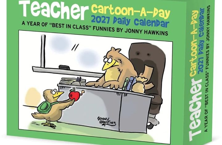 Teacher Cartoon A Day Desk Calendar 2027