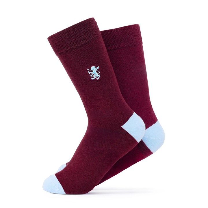 Aston Villa FC Claret and Blue Dress Socks – Size 7 – 11