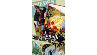 Vintage Travel Posters Slim Calendar 2027