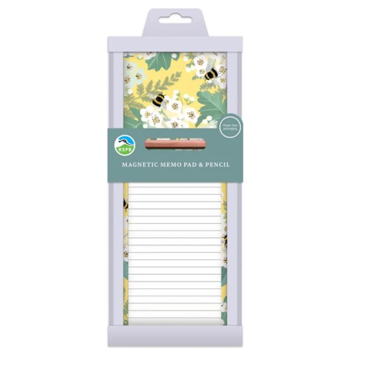 RSPB, White Blossom and Bees Magnetic Memo Pad