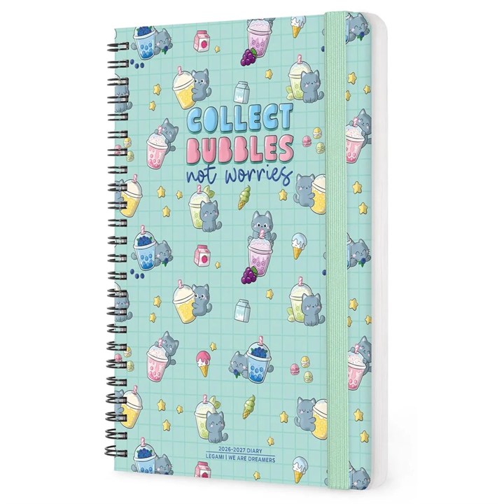 Kitty Bubble Tea Large Week-To-View Spiral A5 Diary 2027