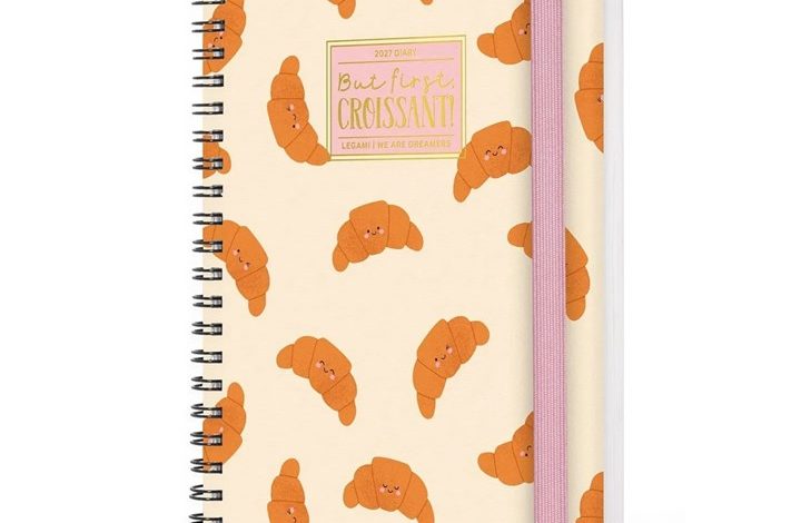 Croissant Large Week-To-View Spiral A5 Diary 2027