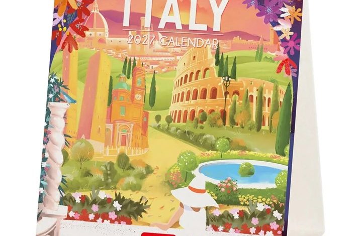 Italy Easel Desk Calendar 2027